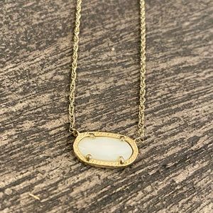 Kendra Scott Elisa Necklace with white iridescent stone